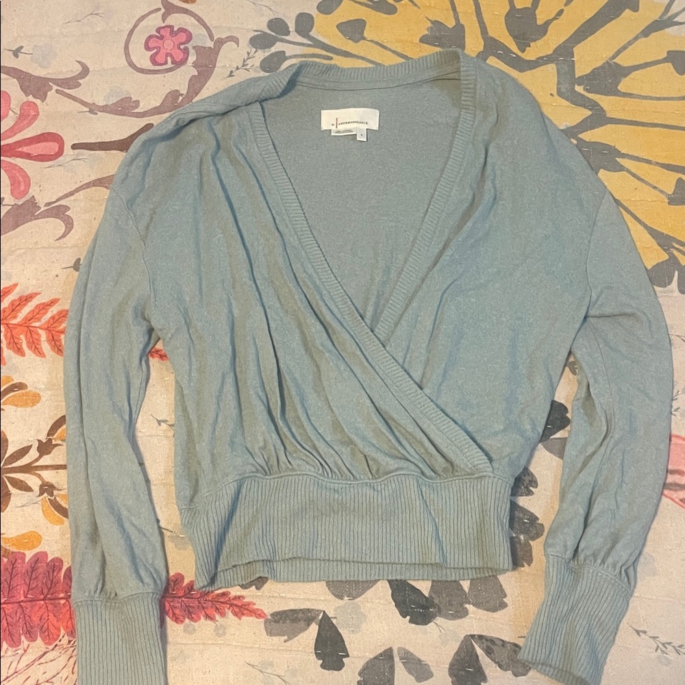Blue Wrap Top